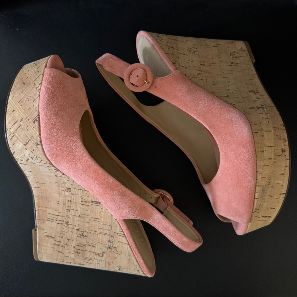 Veronica Beard Women's Dali Suede Peep-Toe Wedge Sandals